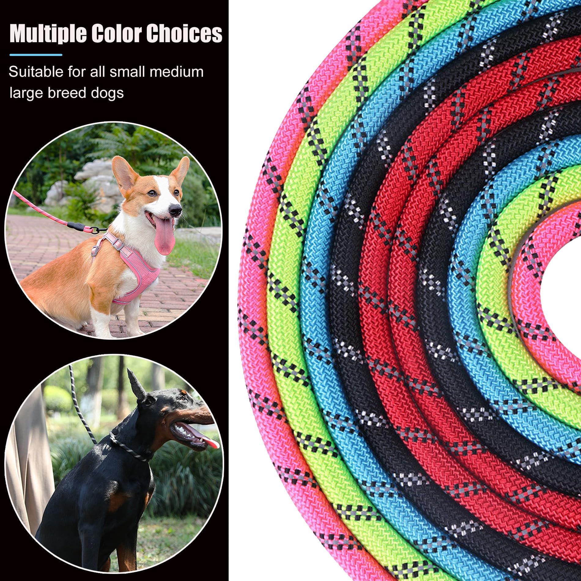 BOOMIBOO two-pack dog leash set suits households with multiple dogs.