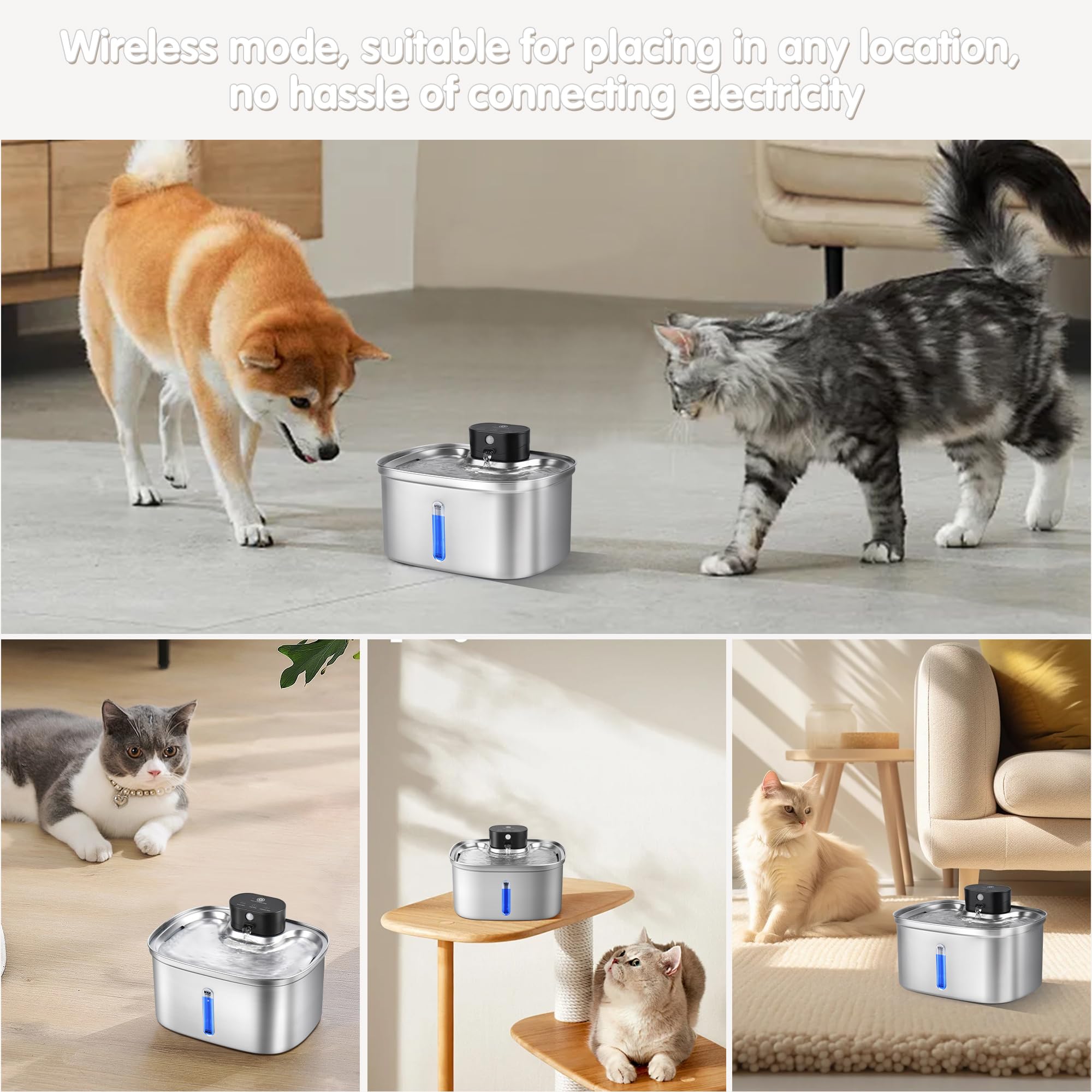 BOORCA stainless steel tank and tray are durable and dishwasher-friendly
