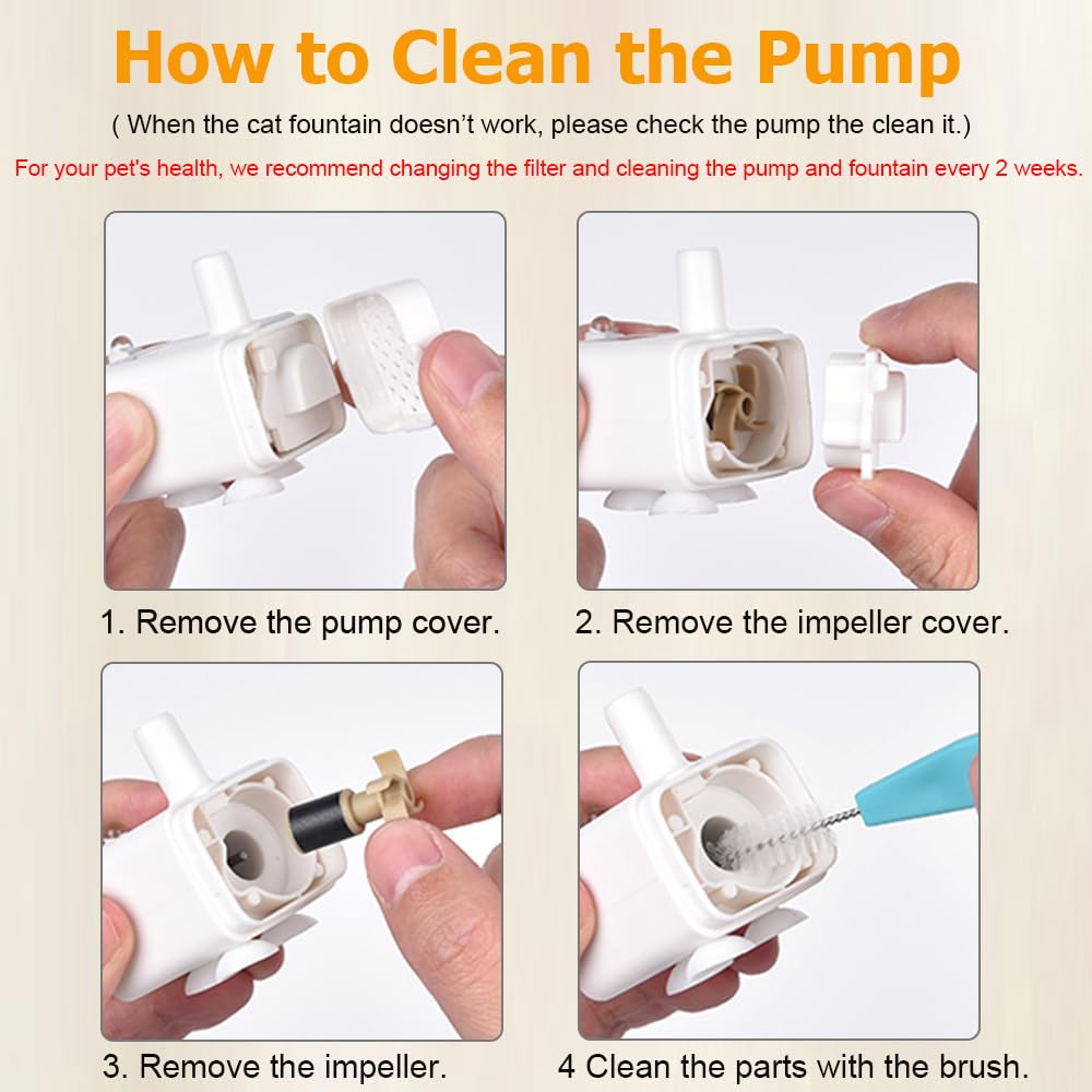 BOORCA cat fountain easy-clean design demonstrates quick disassembly for maintenance