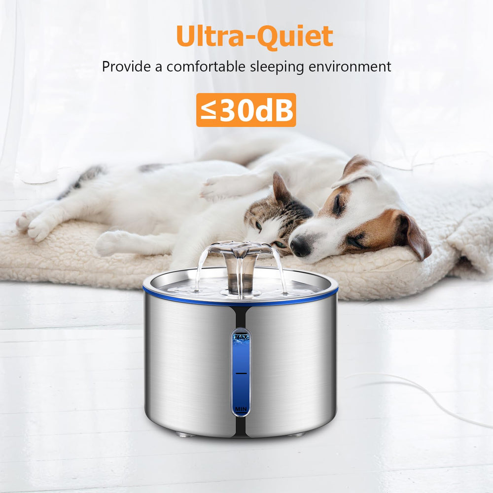 BOORCA Cat Water Fountain ultra-quiet pump supports a peaceful home.