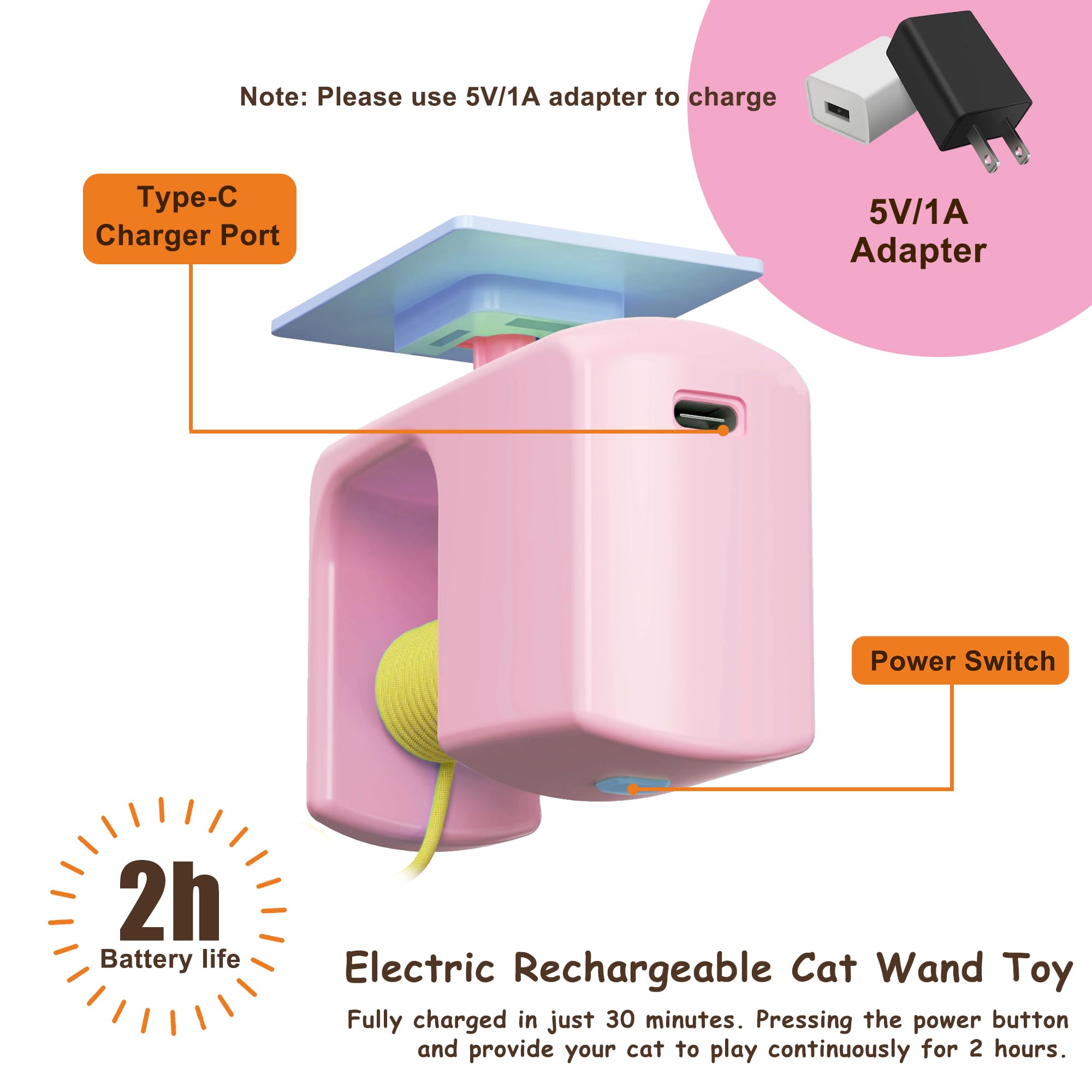 BOOTEELY cat toy dynamic bouncing motion entices pounce and chase sessions.