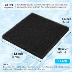 Borlech aquarium filter sponge pad close-up reveals fine pores for filtration benefits.