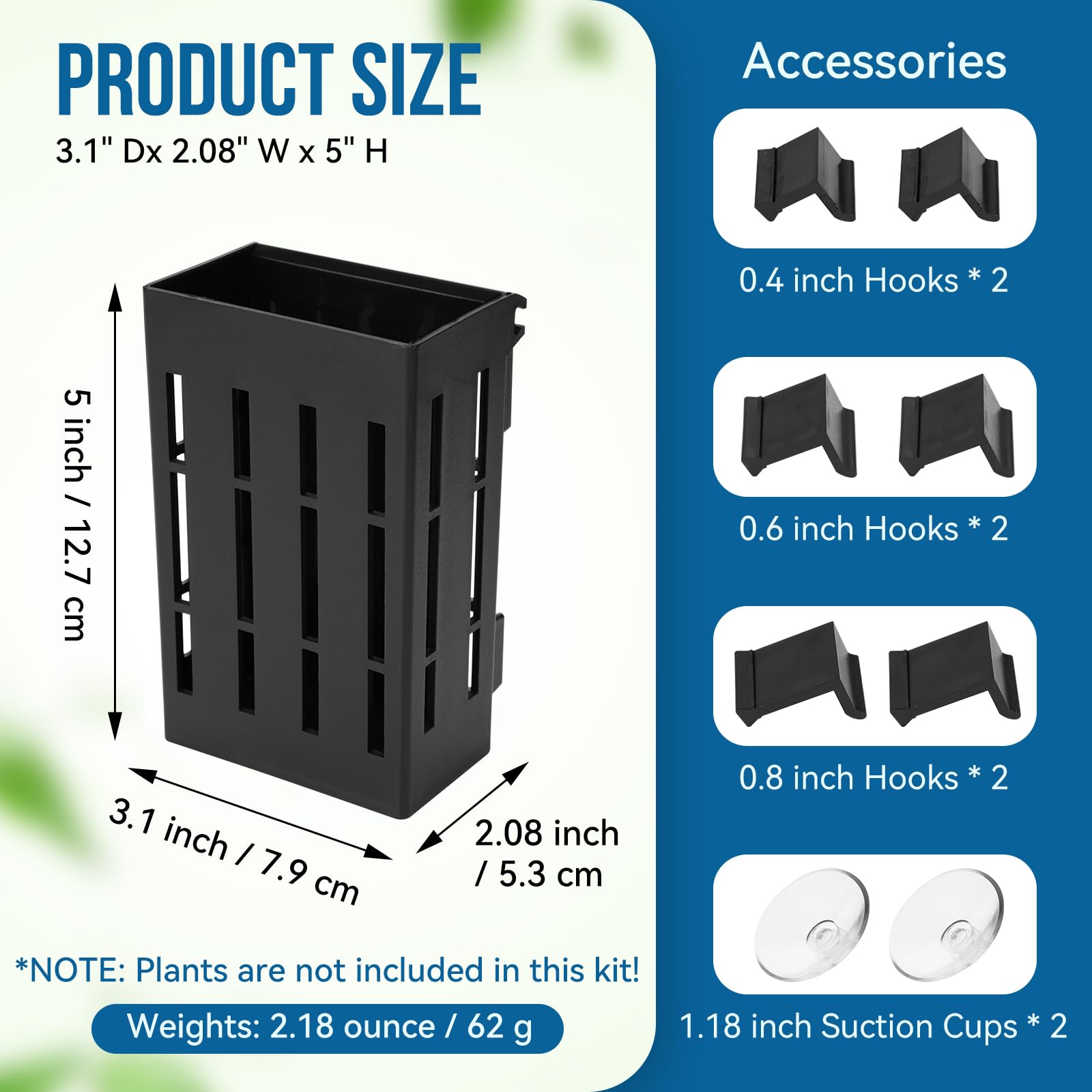 Borlech plant holder slots and holes design promotes root water flow