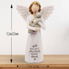 BORLESTA cat loss sympathy figurine gray—emotional keepsake for memorial displays