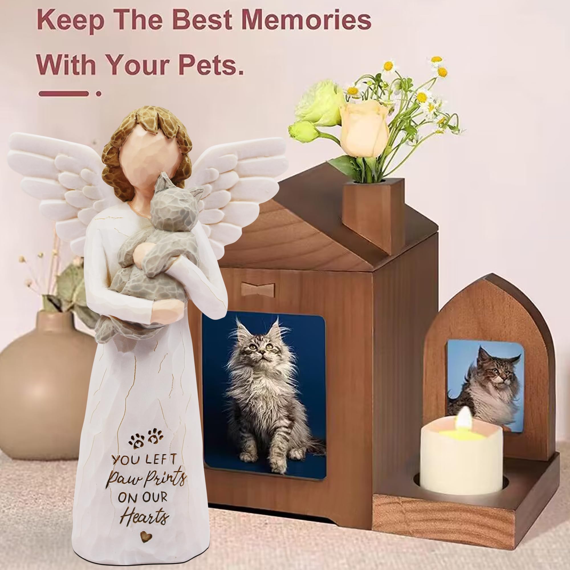 BORLESTA cat memorial gray memento statue—delicate keepsake for cat lovers