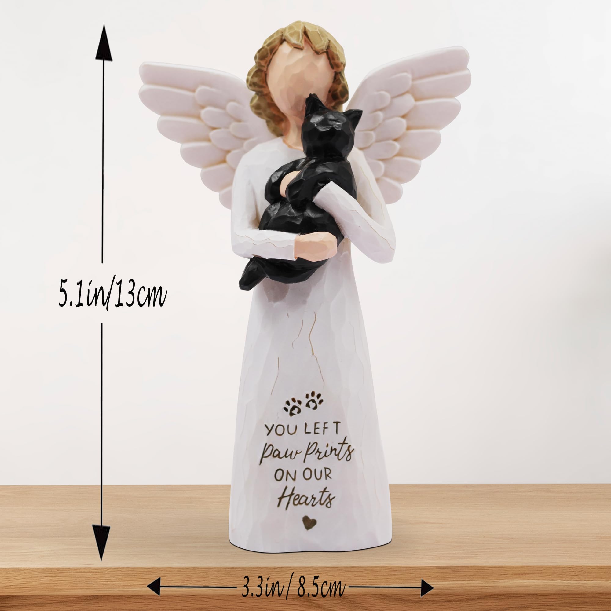 BORLESTA cat memorial hand-painted black cat figurine on shelf signals a comforting keepsake.