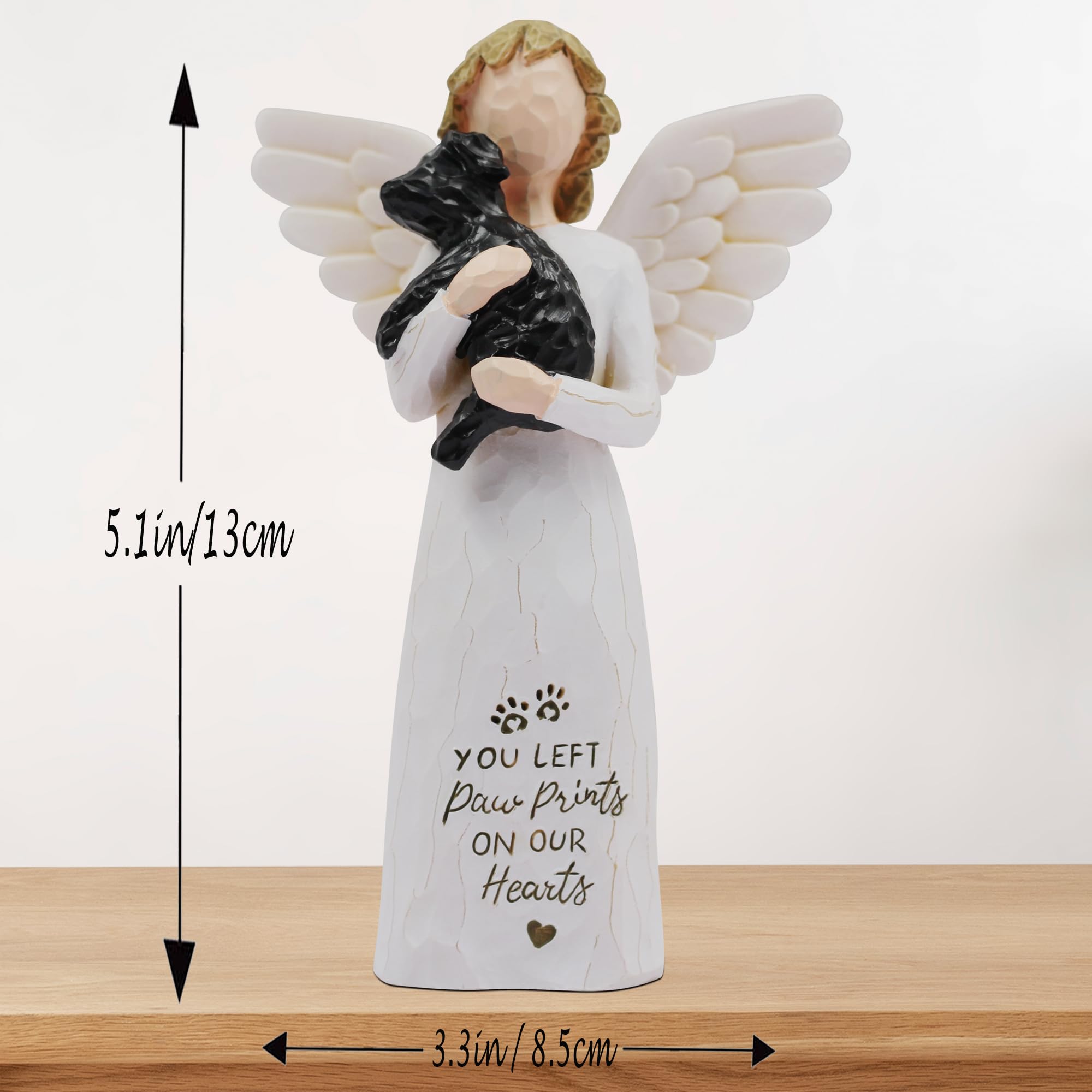 BORLESTA dog memorial angel figurine black, gift-ready packaging for thoughtful sympathy.