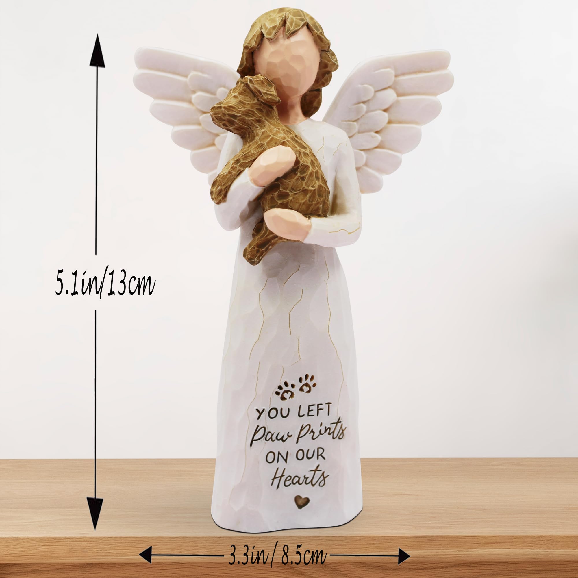 BORLESTA dog memorial angel figurine, hand-painted detail, enhances any thoughtful gift or display.