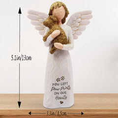 BORLESTA dog memorial angel figurine, hand-painted detail, enhances any thoughtful gift or display.