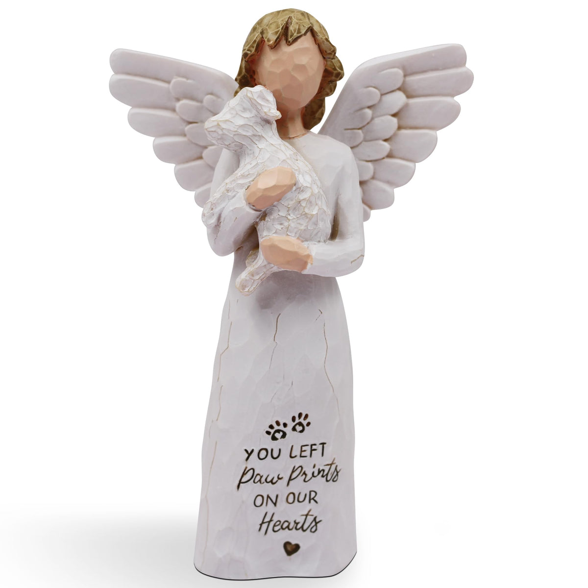 BORLESTA dog memorial angel figurine in white, a comforting keepsake for memory rituals.