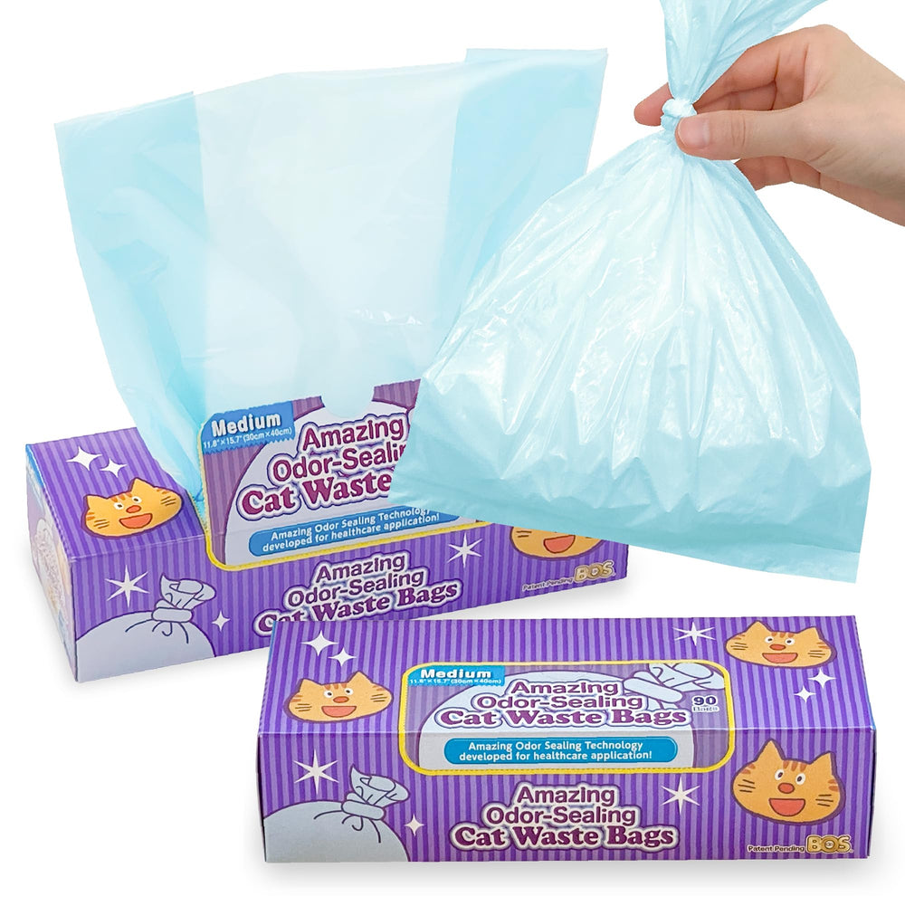 BOS Amazing Odor Sealing Bags box on display shows durable packaging in light blue