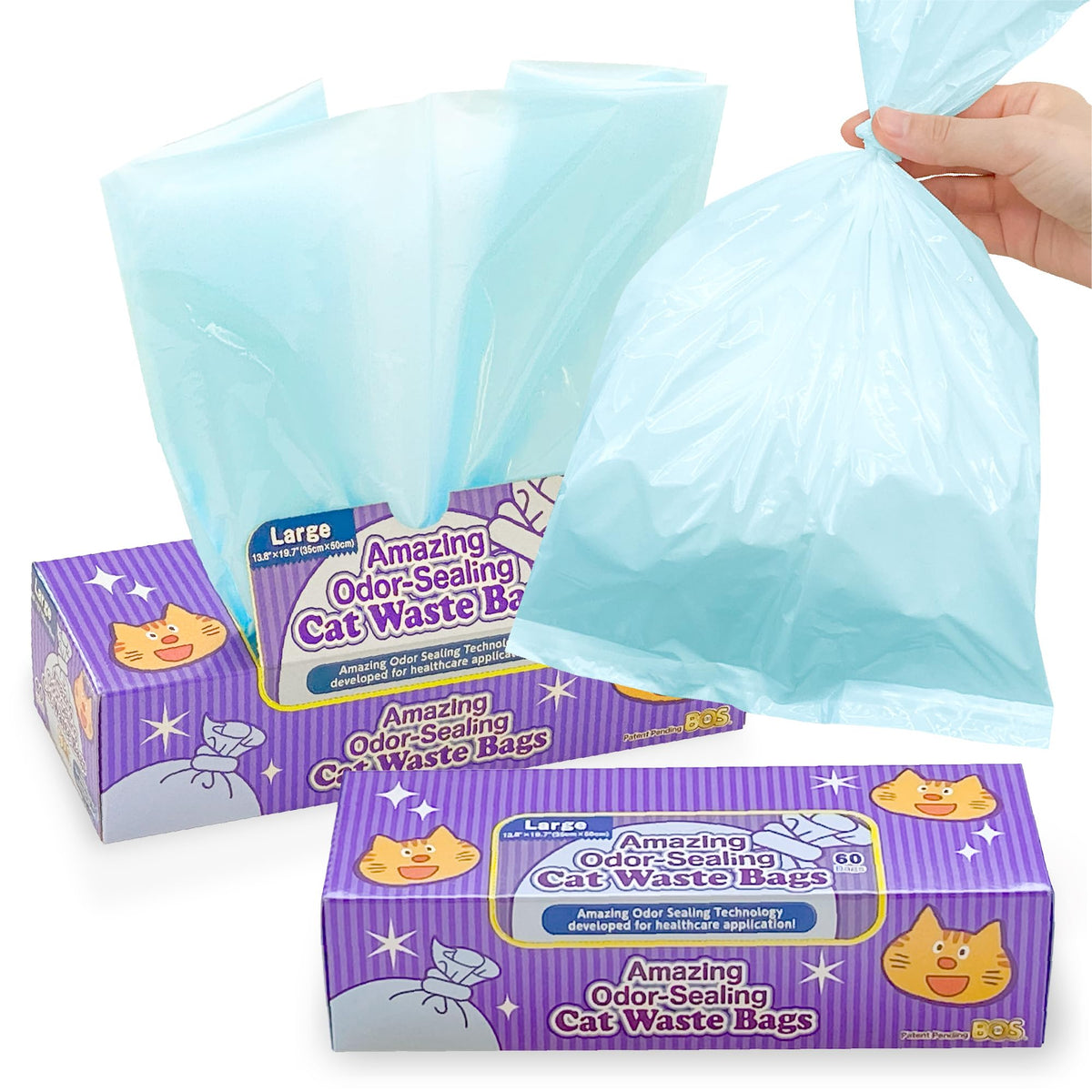 BOS Amazing Odor Sealing Bags in a dispensing box for easy access and odor control.