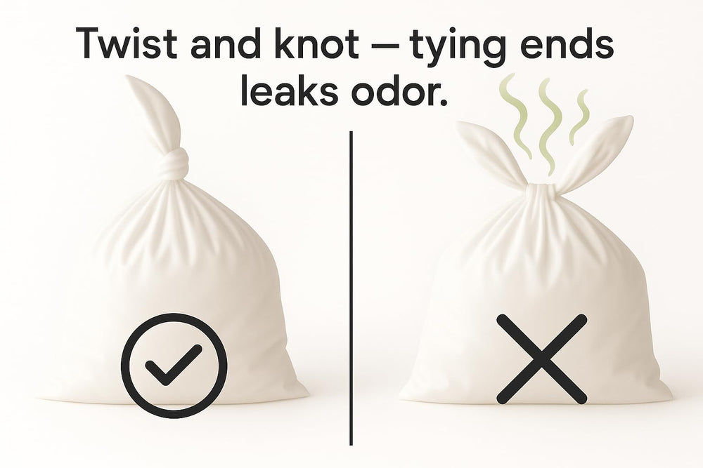 BOS Amazing Odor Sealing Bags size-dimensions shows 11.8x15.7 inch bags