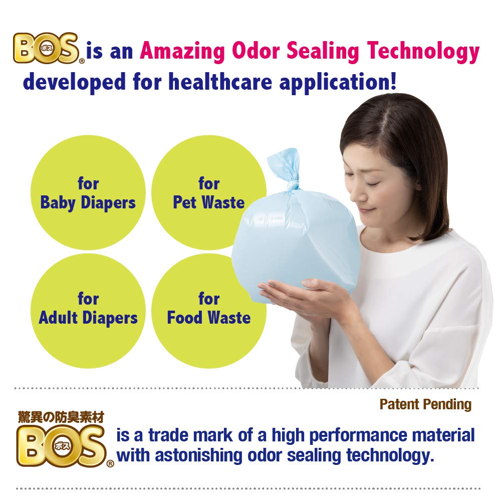 BOS Amazing Odor Sealing Bags 60-count pack shown for everyday pet care.