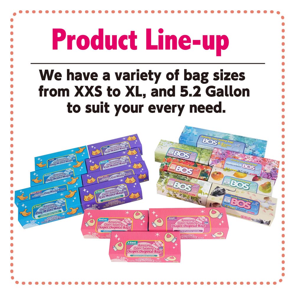 BOS Amazing Odor Sealing Bags being tied securely for odor-free disposal.