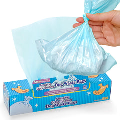 Bos box of amazing odor-sealing dog poop bags showing durable design for mess-free disposal.