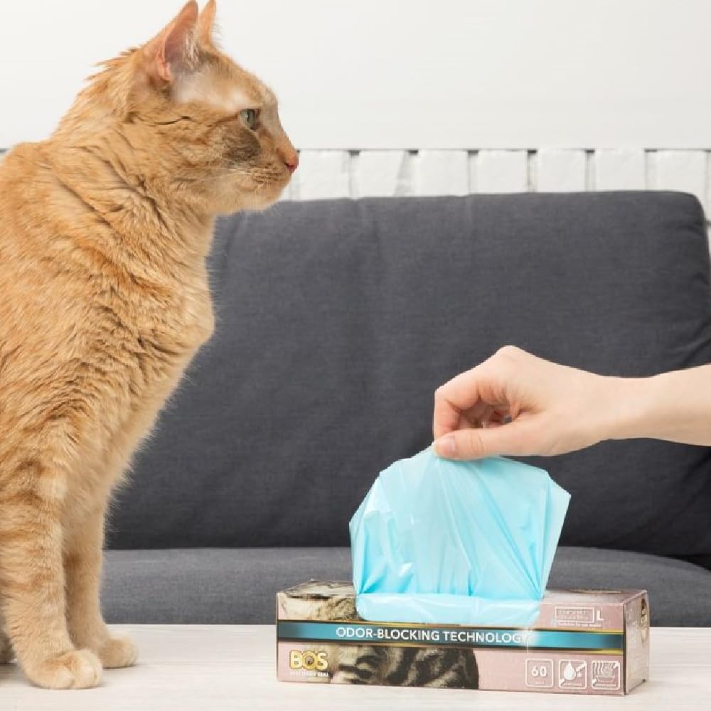 BOS size-L light-blue disposal bags provide large-capacity cleanup.