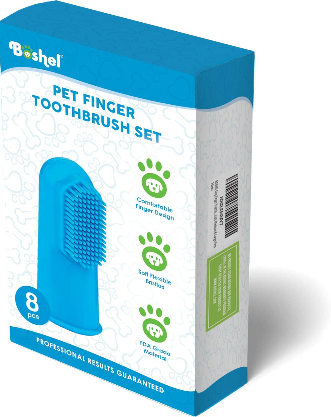 Boshel dog finger toothbrush kit handy for home brushing routines.
