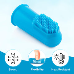 Boshel Dog Finger Toothbrush kit image highlights the 8-piece set packaging.