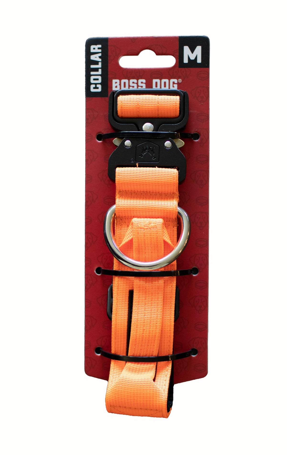 Boss Dog Tactical Collar hunter orange medium front view highlights durable construction for daily adventures
