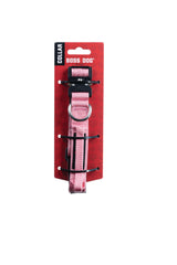 Boss Dog tactical collar pink small front view; durable nylon for daily adventures.