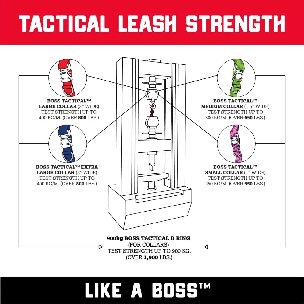 Boss Dog tactical collar red camo large traffic-handle for quick handling