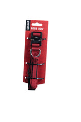 Boss Dog Tactical Collar red small front view with rugged nylon and metal hardware.