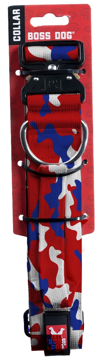 Boss Dog Tactical Collar full-view shows rugged nylon build for daily adventures.