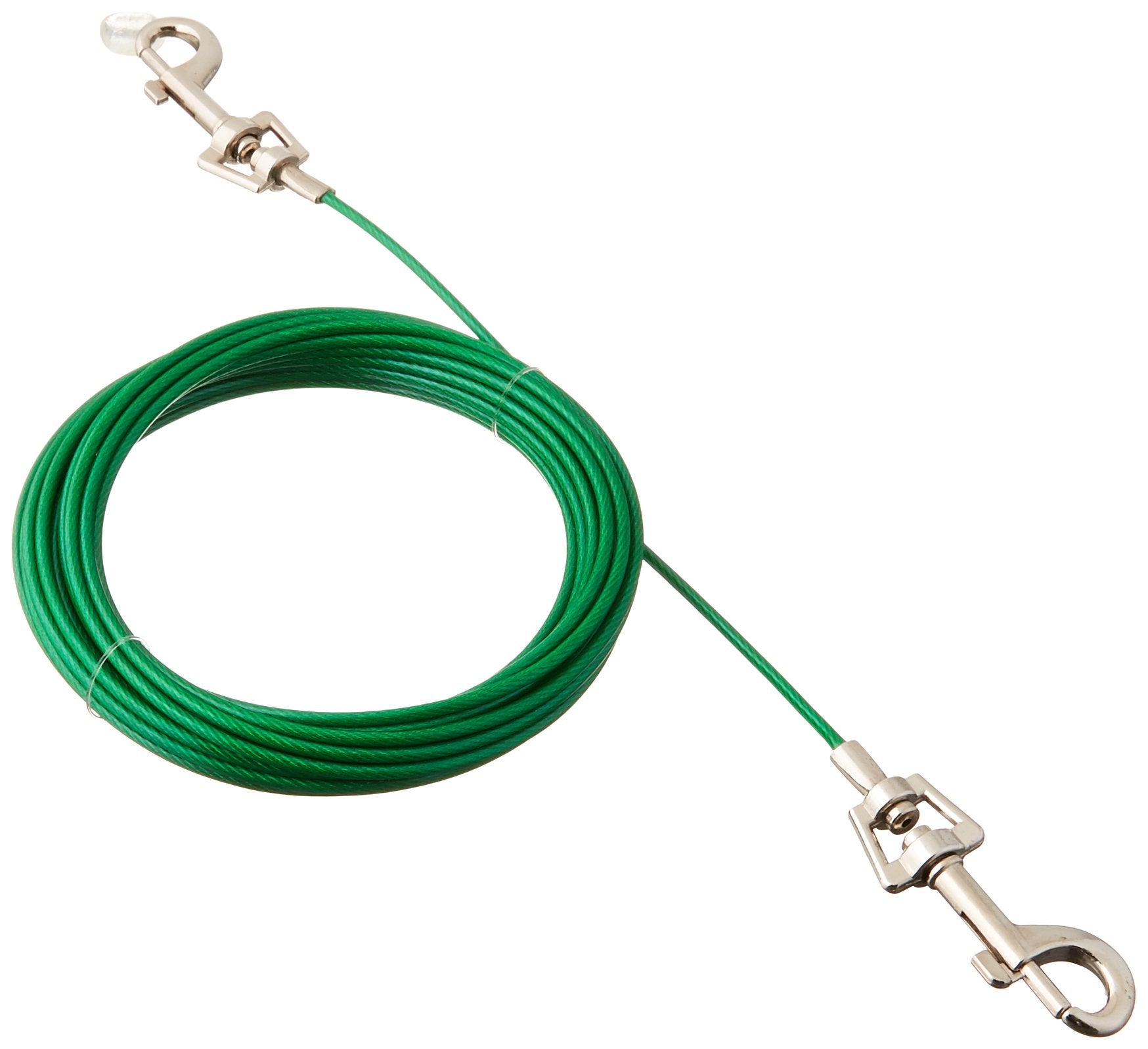 Boss Pet Puppy Tie Out Cable 20ft with reflective cover boosts night-time safety during outdoor use