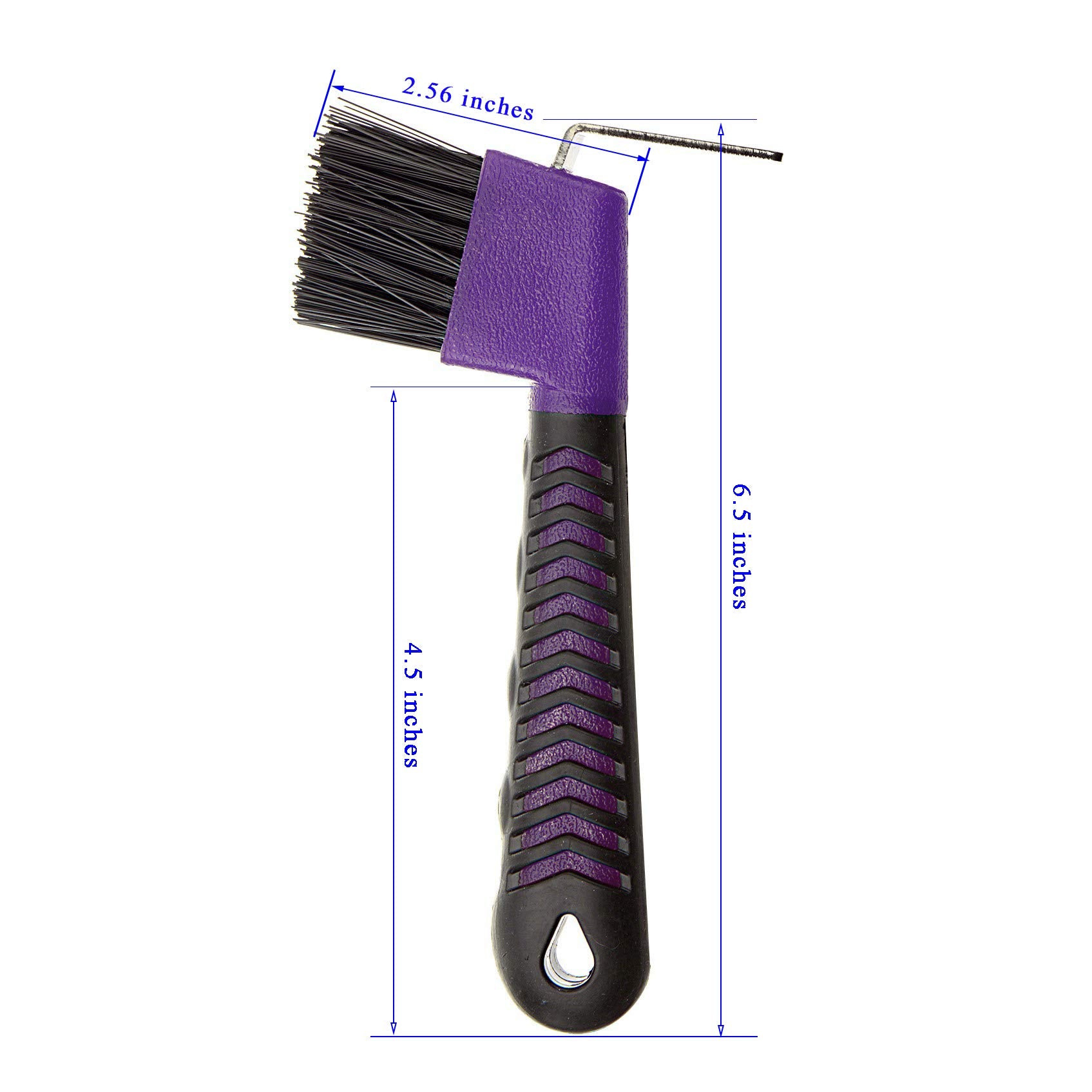 BOTH WINNERS purple hoof pick close up highlighting 2-in-1 brush feature