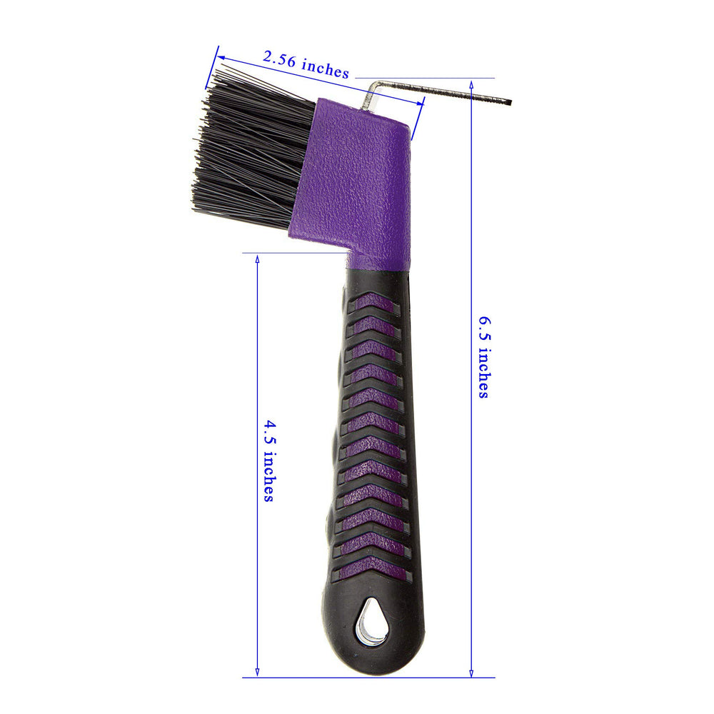 BOTH WINNERS purple hoof pick close up highlighting 2-in-1 brush feature
