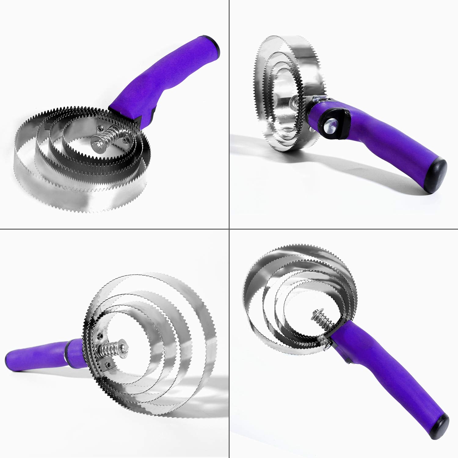 BOTH WINNERS purple soft touch handle close-up highlighting ergonomic grip for comfortable grooming.
