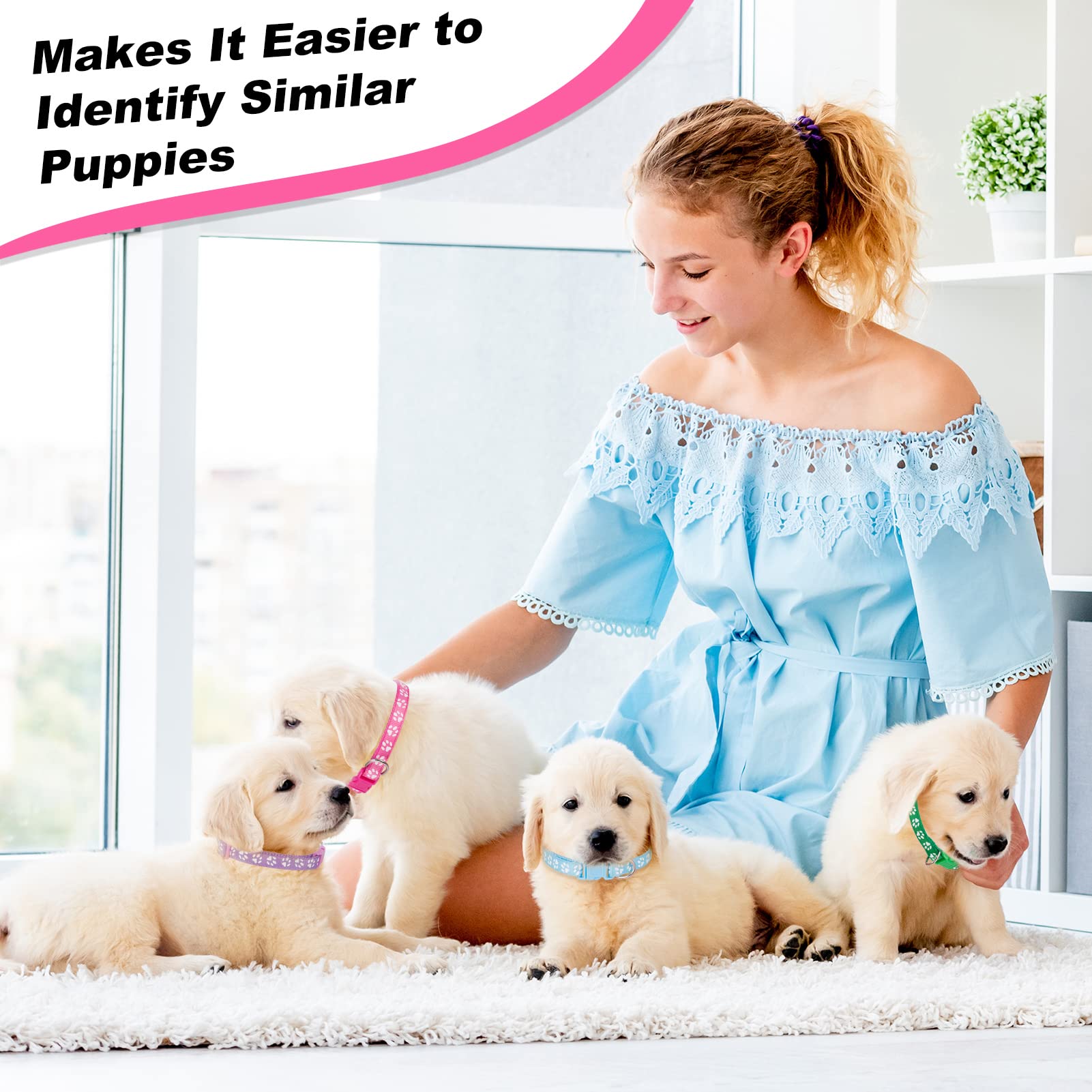 BOUMUSOE puppy collars id-tag-different-colors support easy reference and crate organization.