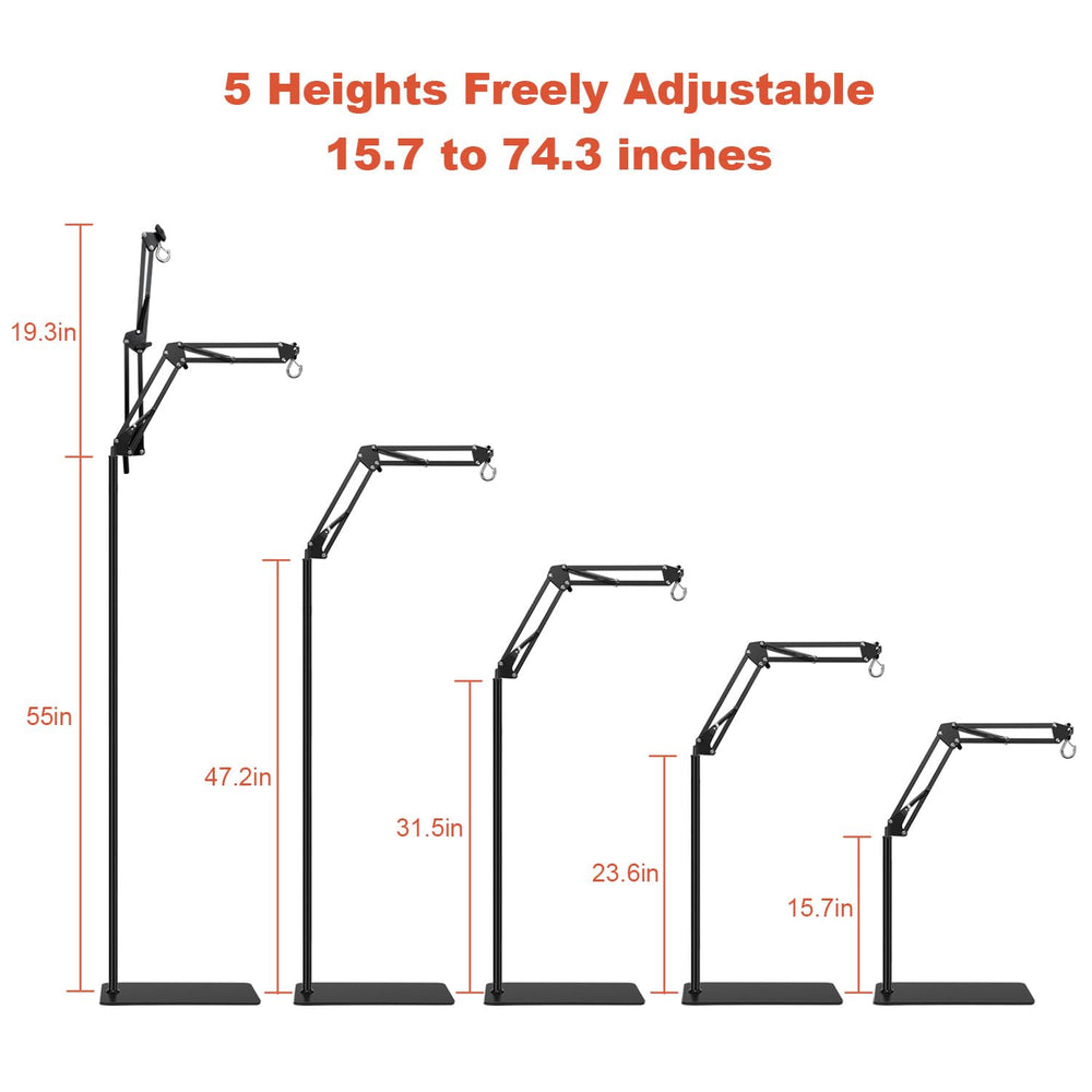 BOURDSERK reptile lamp stand with 360-degree cantilever for flexible lamp aiming