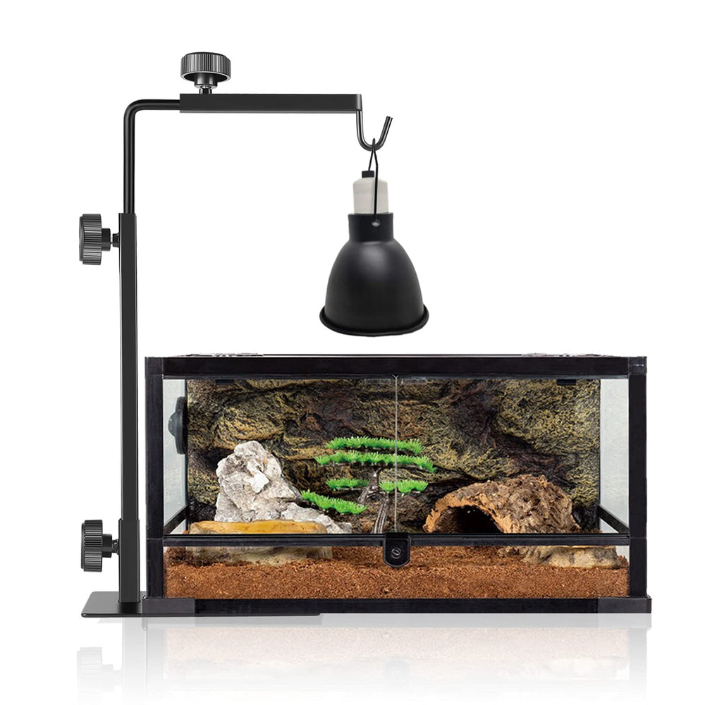 BOURDSERK Reptile Lamp Stand adjustable distance for optimal heat-bulb spacing.