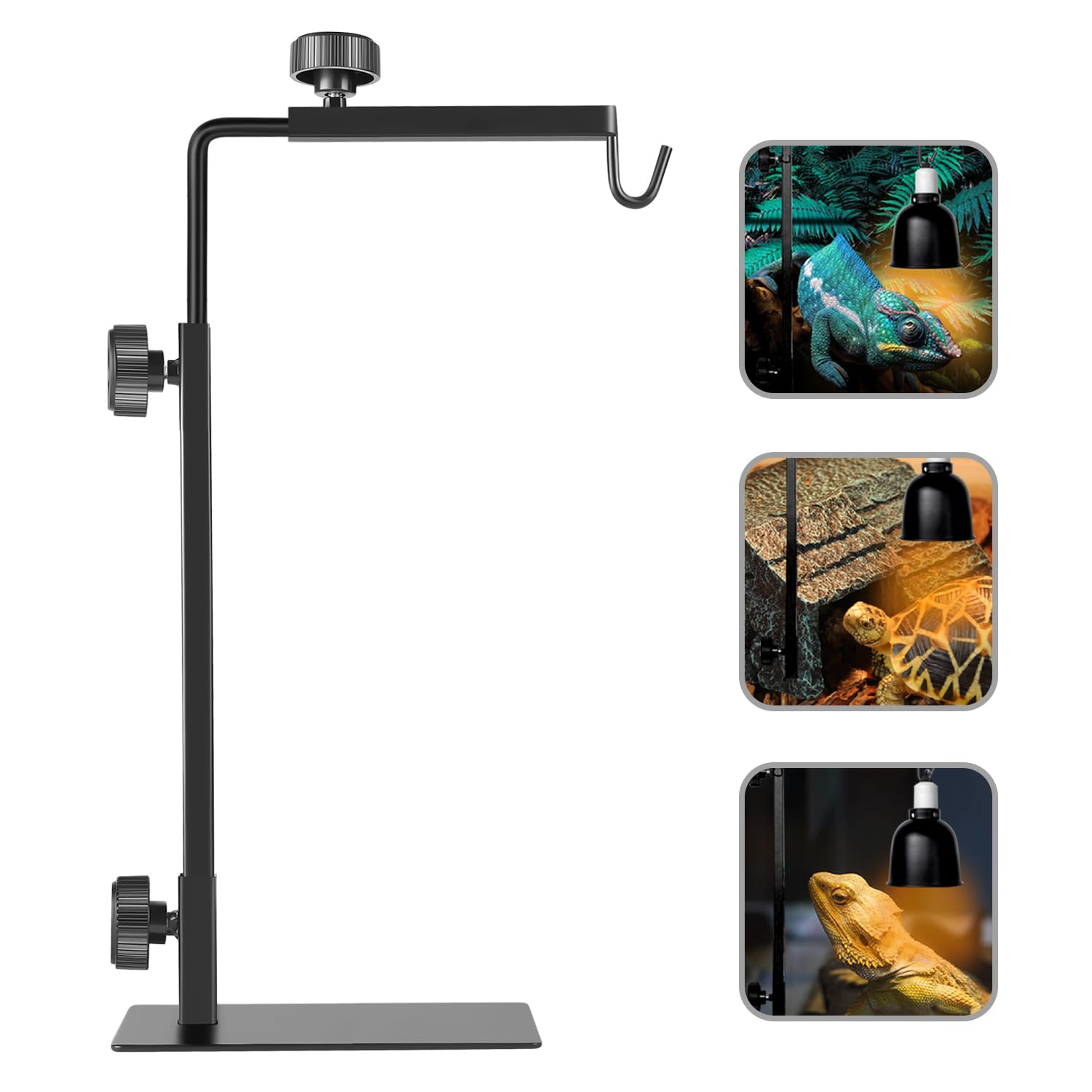 BOURDSERK Reptile Lamp Stand floor-base for stable heat lighting in enclosures.