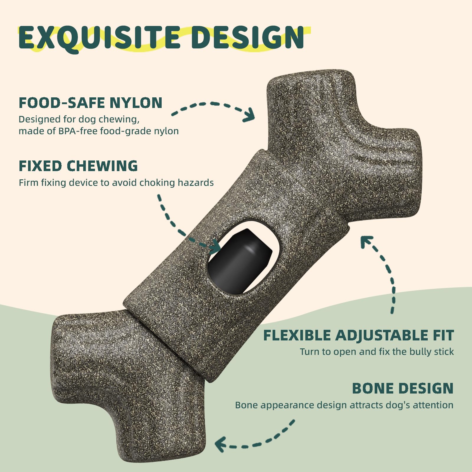 BOUSEPO easy grip ensures dog paws stabilize chew