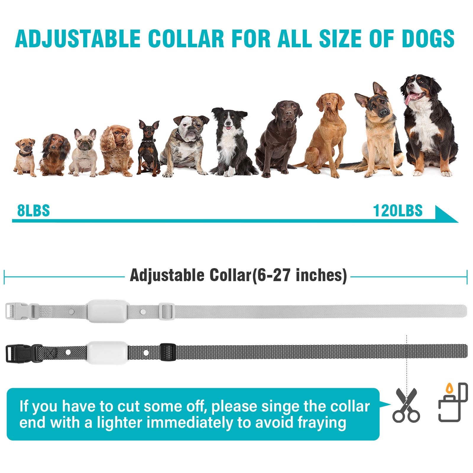 BOUSNIC IPX7 waterproof collar for outdoor activities