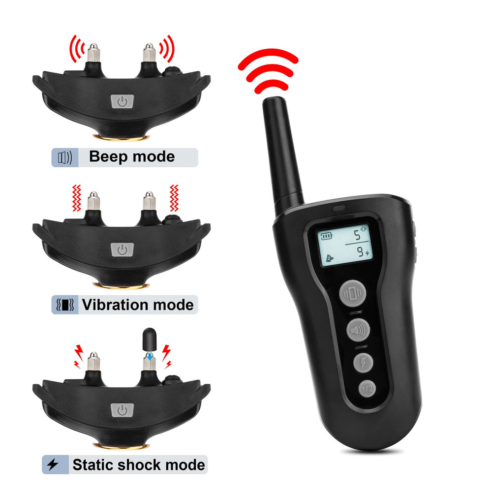 BOUSNIC dog training collar dual channel enables two-dog training