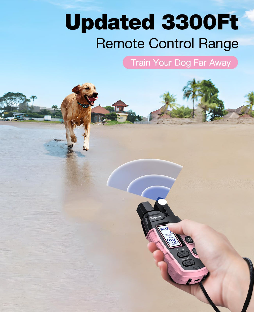 Bousnic collar vibrating levels provide subtle cues during dog training.