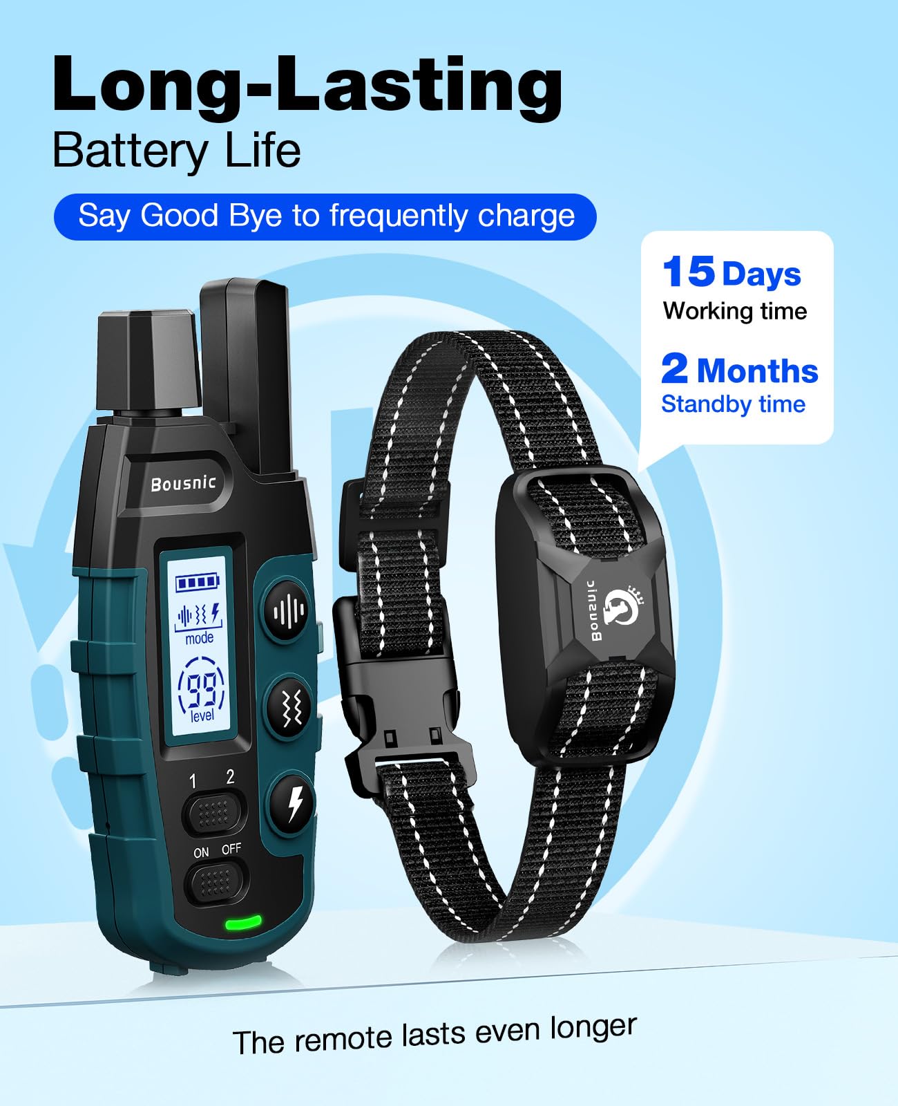 BOUSNIC long-lasting battery supports extended outdoor sessions.