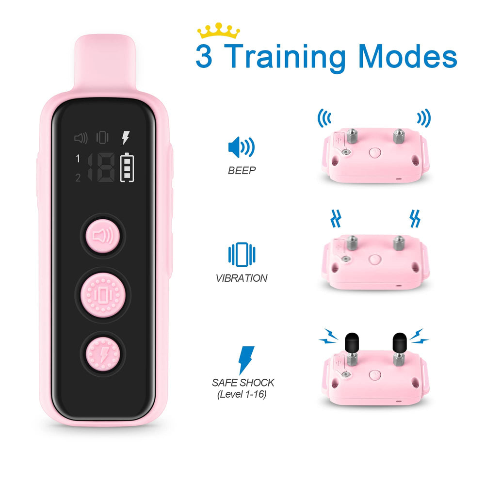 BOUSNIC remote with dual-channel training for two dogs.