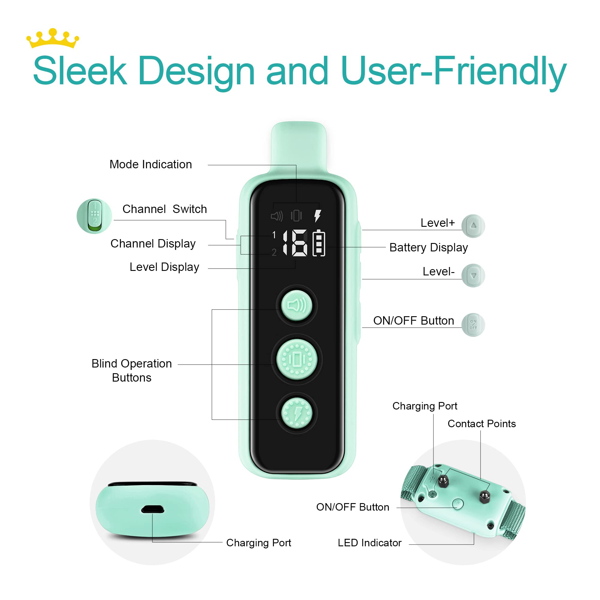 Bousnic ergonomic remote sits comfortably in hand for easy control.