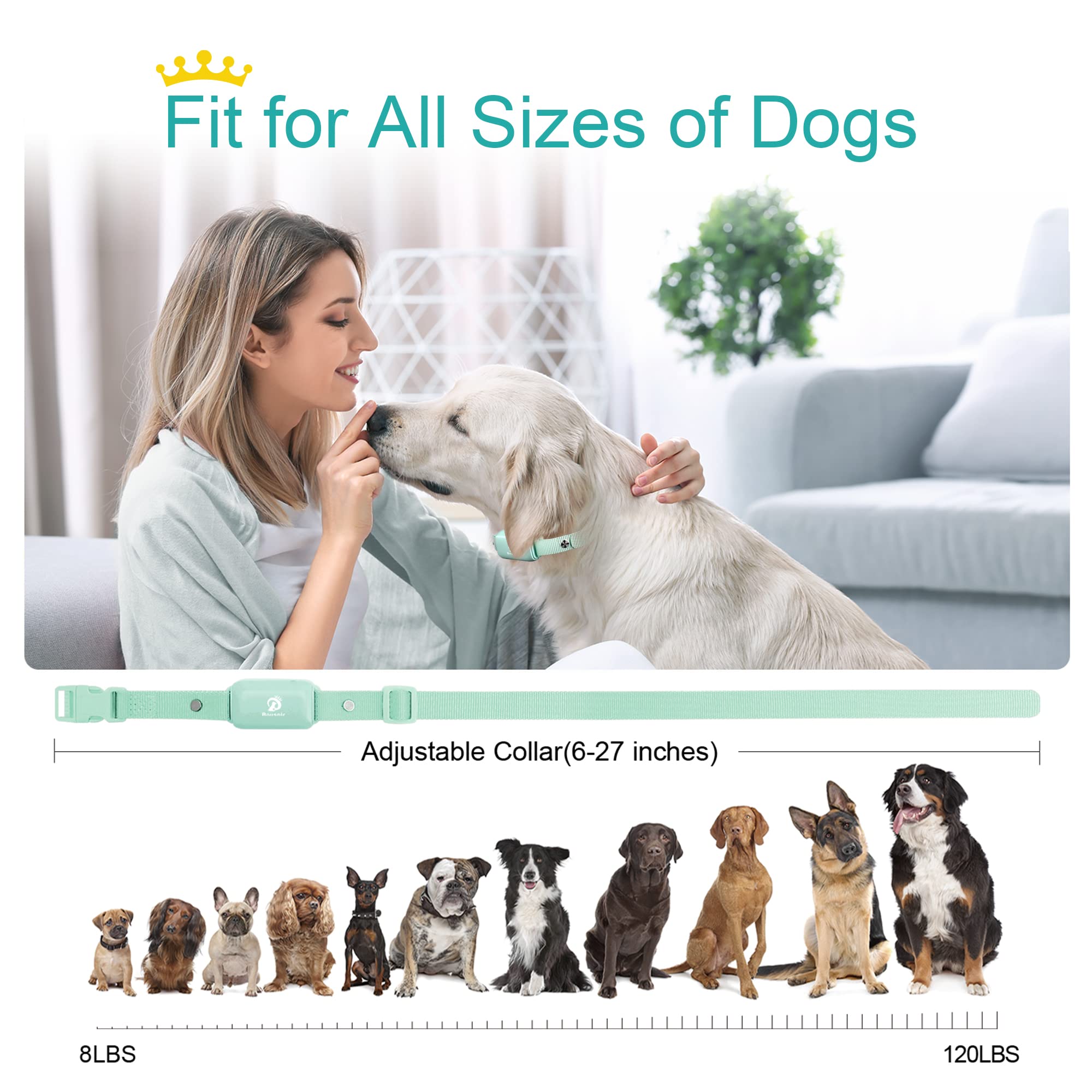Bousnic adjustable nylon strap fits 6-27 inches for many dogs.