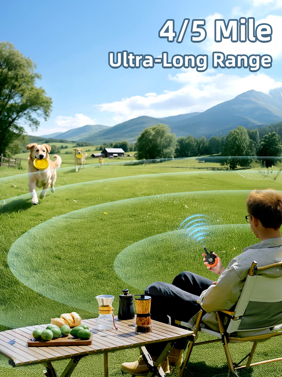 BOUSNIC dog collar remote shows boosted shock mode for stronger corrections when needed.