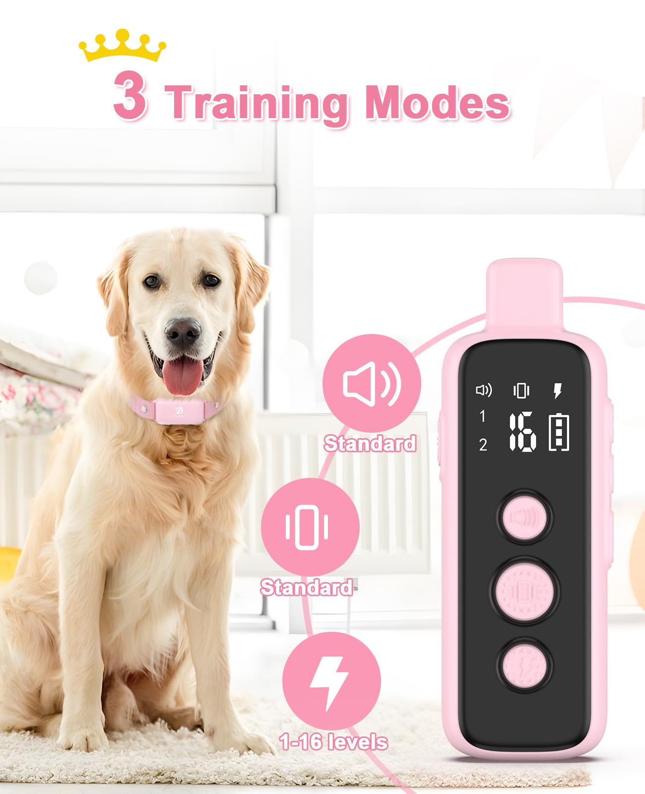 Bousnic shock collar remote control with dual-channel training for two dogs.