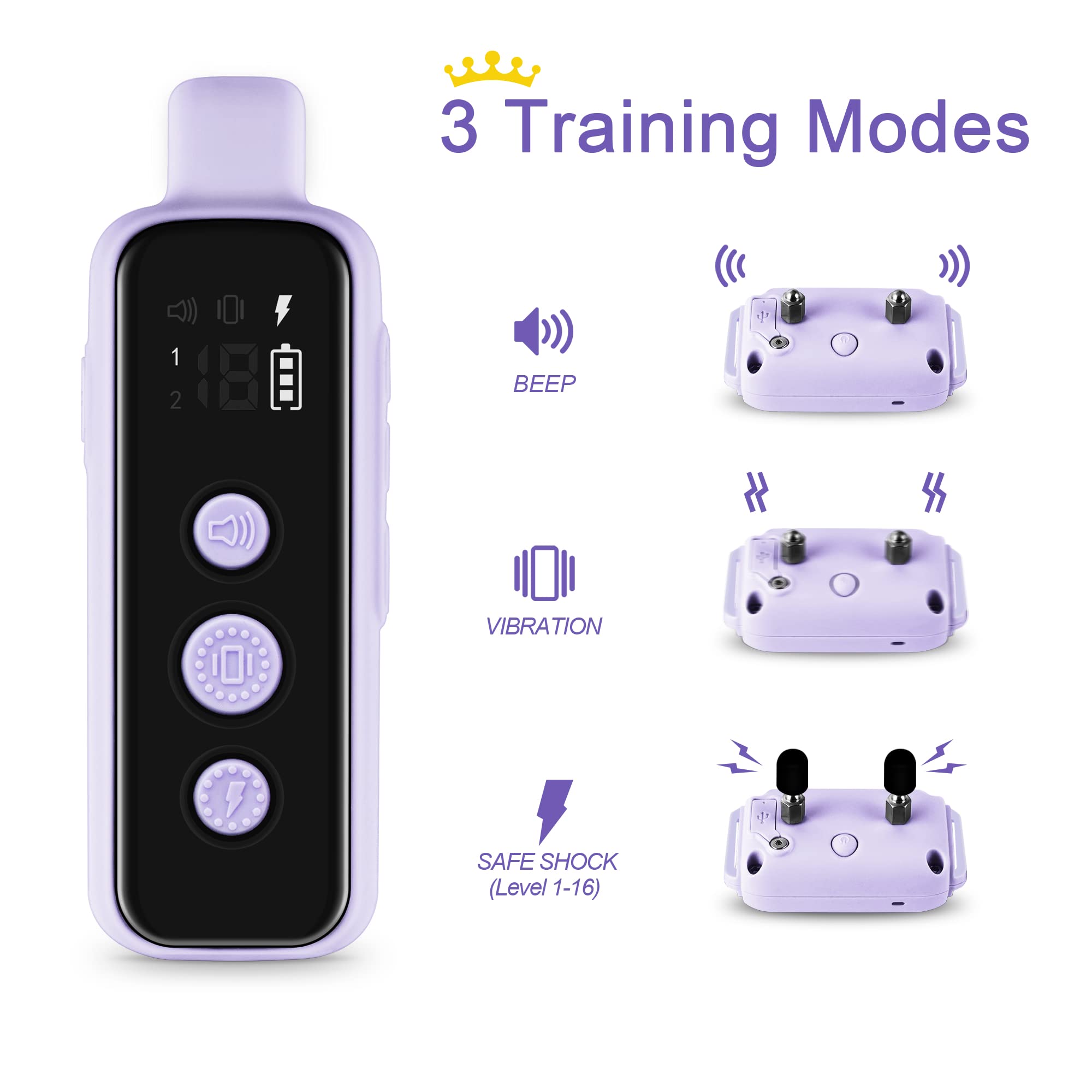 BOUSNIC shock collar remote demonstrates long-range control for outdoor training sessions.