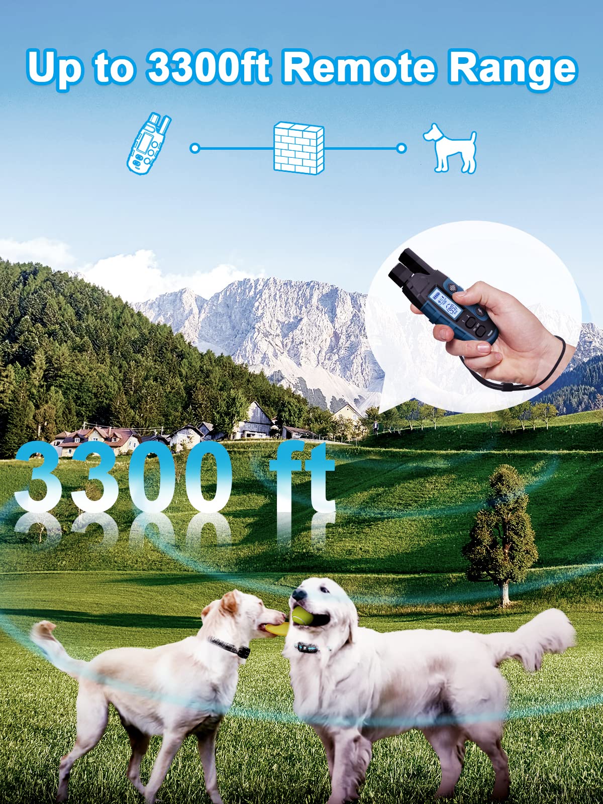 Bousnic two dog training system with dual channels for simultaneous training