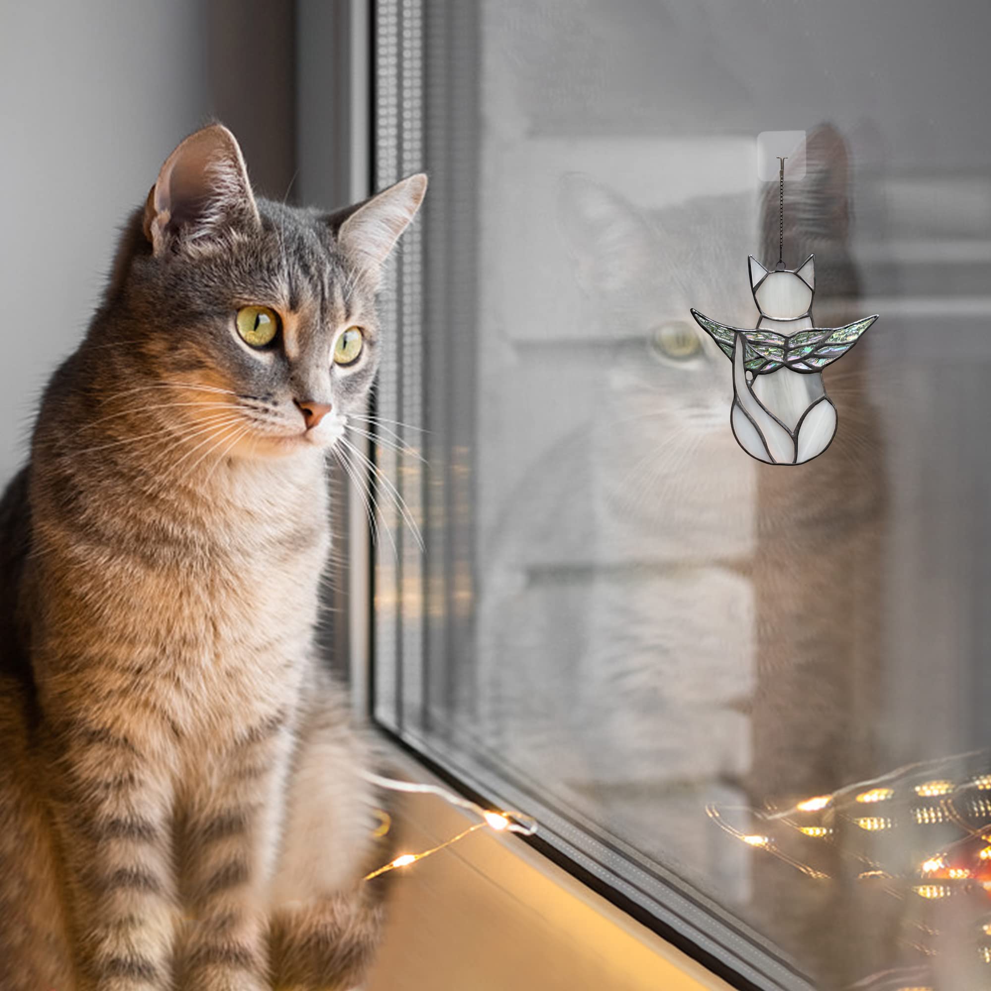 BOXCASA iridescent glass memorial gift for cat lovers and sympathy