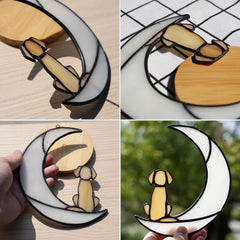 BOXCASA dog memorial gift window hanging adds warmth and remembrance to a room.